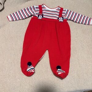 Vintage knit Glynne Percy brand dog themed footie onesie size 12 M